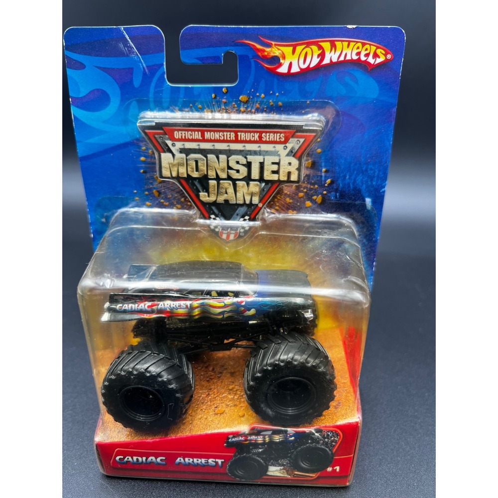 Hot Wheels Monster Jam Cadiac Arrest Monster Truck 1:64 Black Flame 2006 J3143